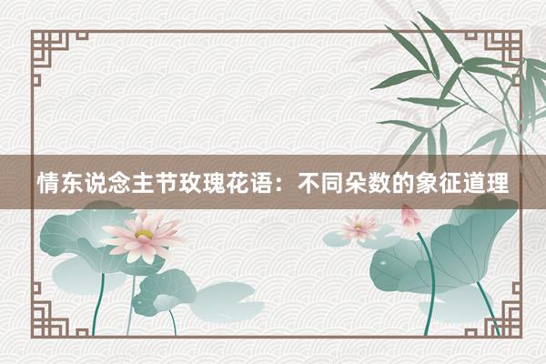 情东说念主节玫瑰花语：不同朵数的象征道理