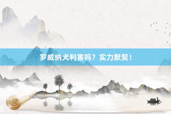 罗威纳犬利害吗？实力默契！